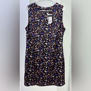 Nicole Miller Super Fun Lipstick Black Silky Sheath Dress, 14